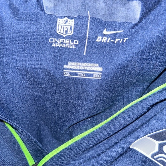 Men nike seattle seahawks on field navy pullover jacket XXL 2X - Picture 3 of 6